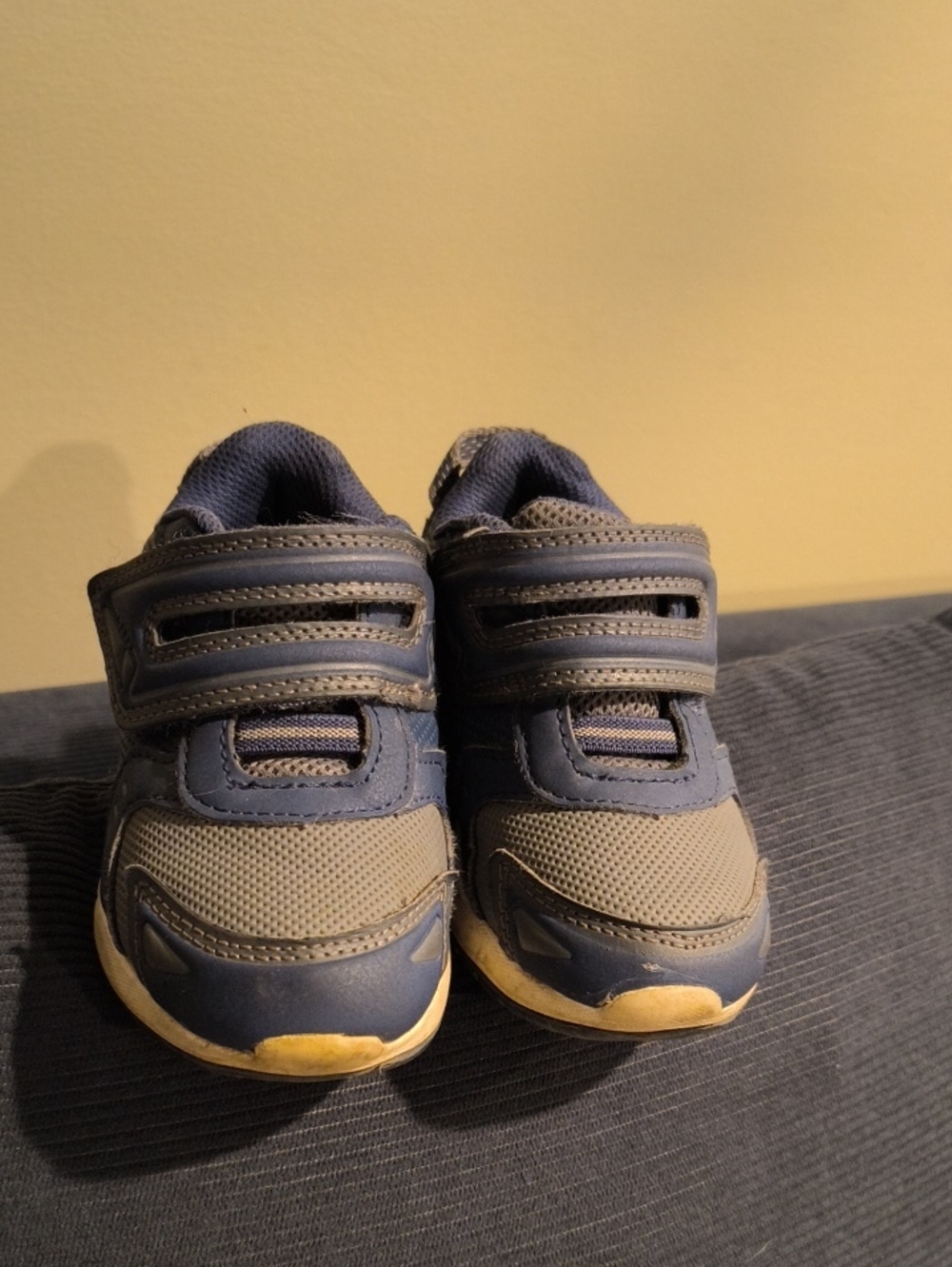 Kids Blue and Gray Velcro Athletic Sneakers